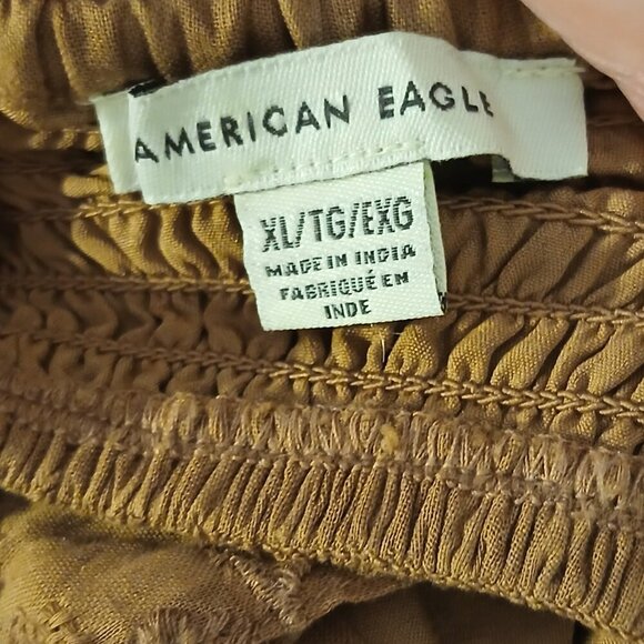 Pumpkin Pie Floral Eyelet Spaghetti Strap Tie Back Bandeau Midriff Top Sz XL - Picture 5 of 7